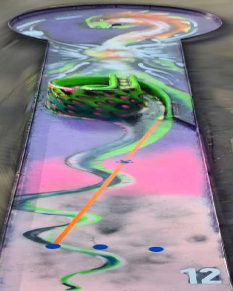 miniGOLF Bahn 12 - Liegende Schleife